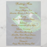 Green Masquerade Ball Wedding Menu Flyer