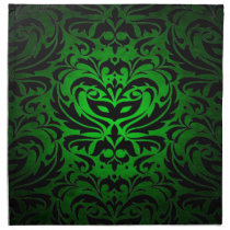 Green Masquerade Damask Stylish Napkins