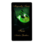 Green Masquerade Mask Halloween Baking Label