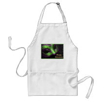 Green Masquerade Mask Halloween Kitchen Apron