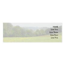 Green meadow. Countryside scenery. Business Card