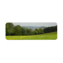 Green meadow. Countryside scenery. Return Address Label