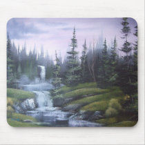 Green Meadow Falls Mousepad by twincoveart Green Meadow Falls Mousepad