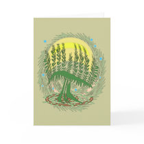 Green Menorah Tree Card