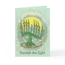 Green Menorah Tree Chanukah Cards