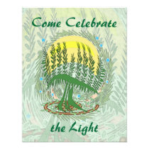 Green Menorah Tree Chanukah Party Invitations invitations