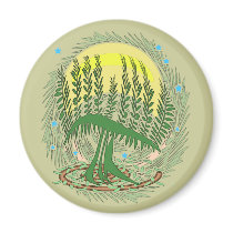 Green Menorah Tree Magnets