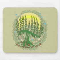 Green Menorah Tree Mousepad