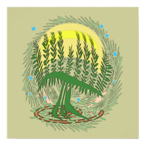 Green Menorah Tree Poster