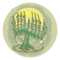 Green Menorah Tree Stickers