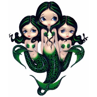Green Mermaid Triplets Shirt shirt