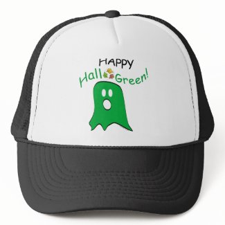 Green Message Halloween Ghost hat