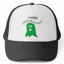 Green Message Halloween Ghost hats