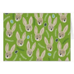 green messy meadow with rabbits and Easter eggs cards