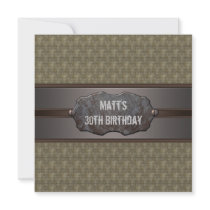 Green Metal Mans 30th Birthday Party Announcement