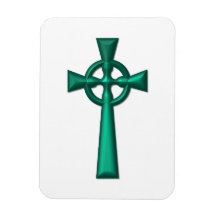 Green Metallic Celtic Cross Rectangle Magnets
