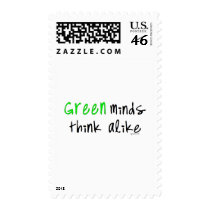 Green minds thnk alike postage
