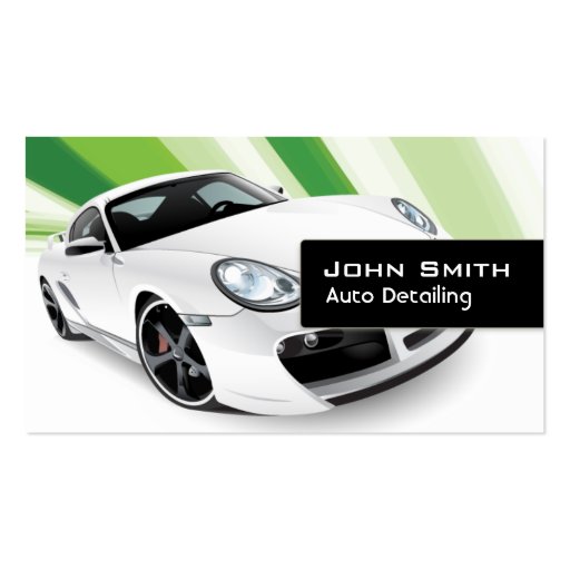 Green Mobile Auto Detailing Car business card (front side)