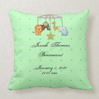 Green Mobile Baby Keepsake Pillow