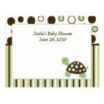 Green Mod Dot Turtle Baby Shower Advice Cards Post Card