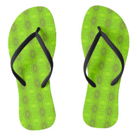 Green Mod Pattern Flip Flops
