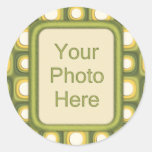 Green Mod Polkadots Round Sticker