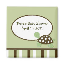 GREEN MOD TURTLE Baby Shower Favor Magnet