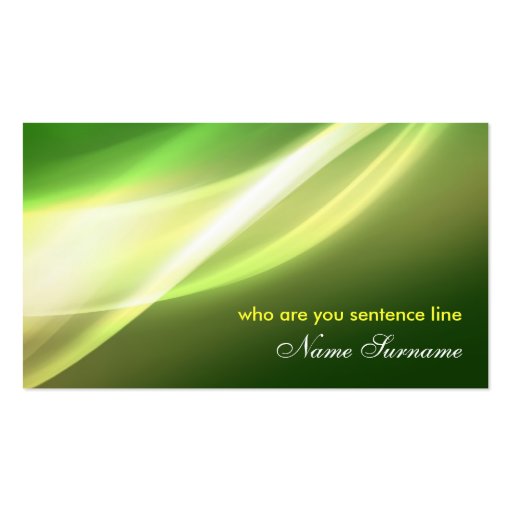 green modern abstraction business card design (front side)