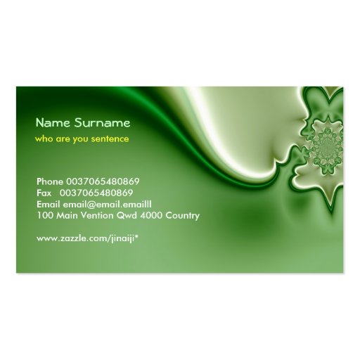 green modern abstraction business card design (front side)