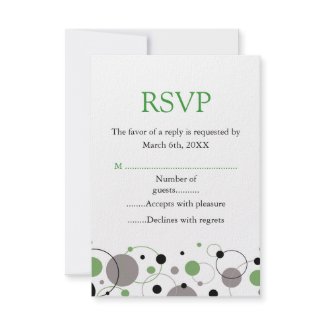 Green Modern Circle Design RSVP Custom Invite