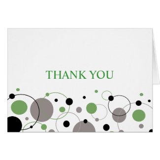 Green Modern Circle Design Thank You Card