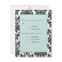 Green Modern Damask wedding RSVP invitations by theonedesigns Green Modern Damask wedding RSVP invitations