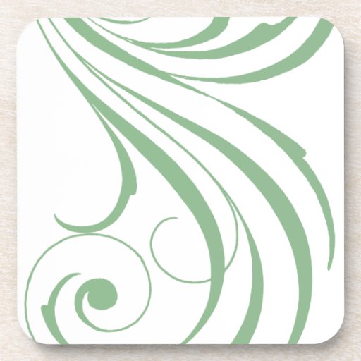 Green Modern Swirl Coaster Set