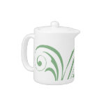 Green Modern Swirl Tea Pot