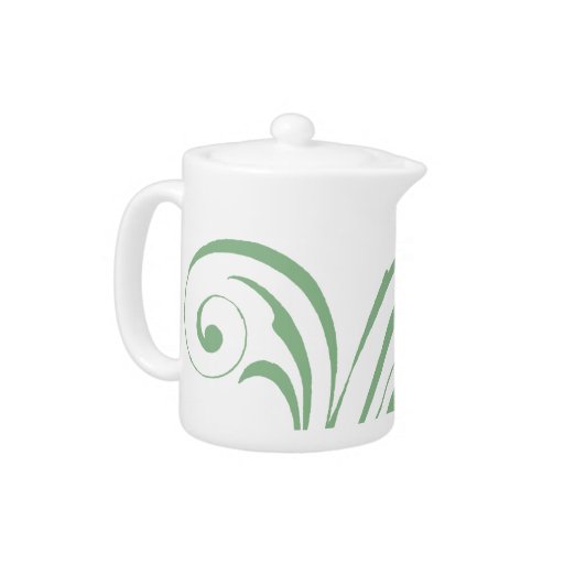 Green Modern Swirl Tea Pot