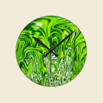 green molten lava wall clock wall clocks
