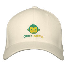 Green Monkeys cap Embroidered Hats