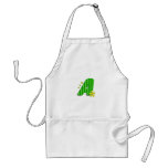 green monogram A aprons