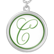 Green Monogram C necklaces