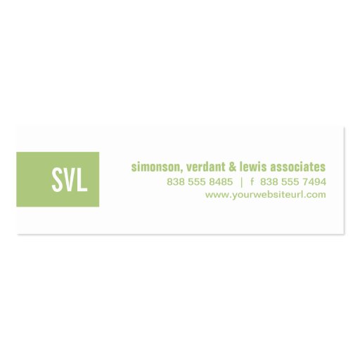 Green Monogram Strip Business Card Templates