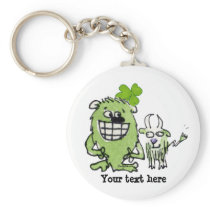 Green Monster Goat Shamrock Cartoon Keychains