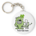 Green Monster Goat Shamrock Cartoon Keychains
