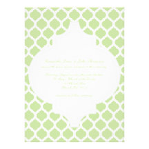 Green Moroccan Pattern Wedding Invitations