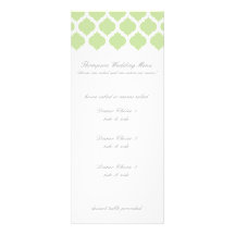 Green Moroccan Pattern Wedding Menus Personalized Announcement