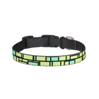 Green Mosaic Tiles Dog Collars