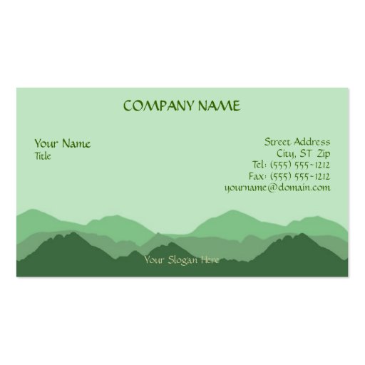 Green Mountain Business Card (front side)