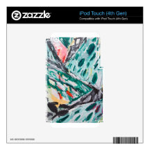 Green Mountain Rapids (abstract landscape) Skins For iPod Touch 4G