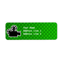 Green Movie Camera Return Address Labels