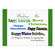Green Multi holiday greetings Announcement