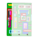 Green Multicolored squares and rectangles Dry Erase Whiteboards